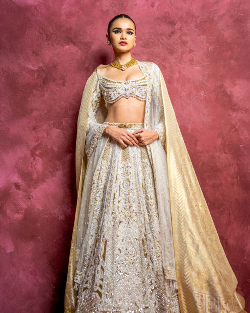 ivory and gold lehenga