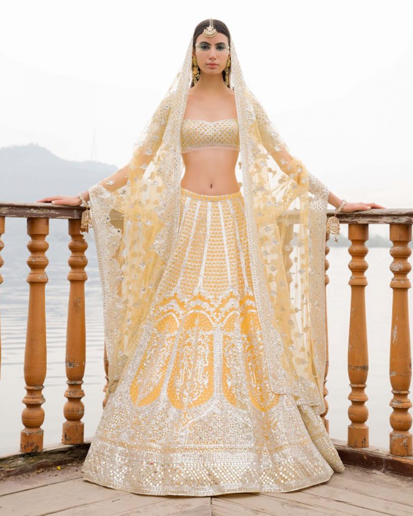 Wedding Designer Yellow Chinon Lehengha Choli - VIRASAT - 3869785