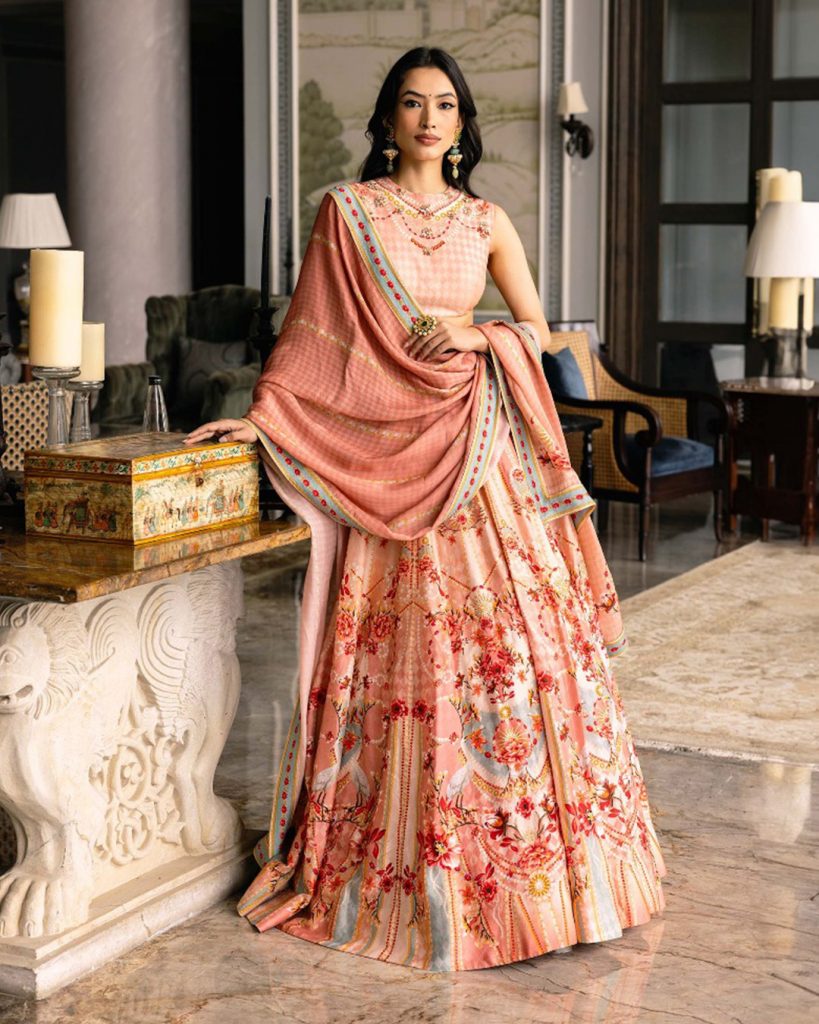 DELIA PRINTED LEHENAG SET