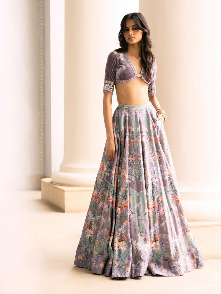 NESOI PRINTED LEHENGA SET