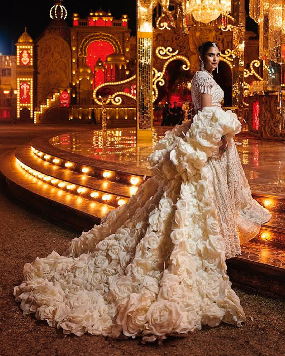 isha ambani pre wedding lehenga by falguni shane peacock