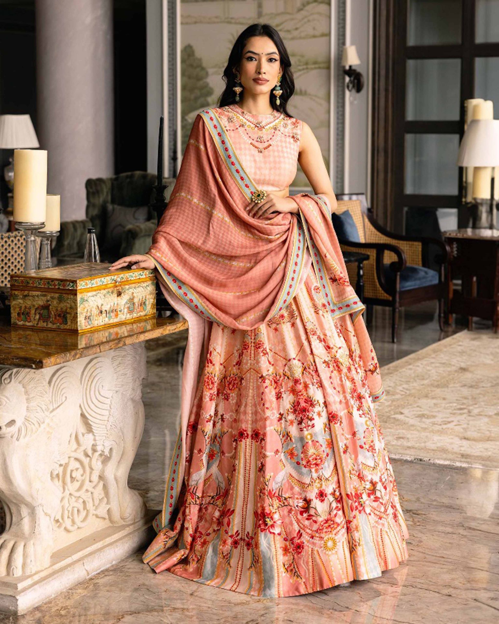 DELIA PRINTED LEHENGA SET