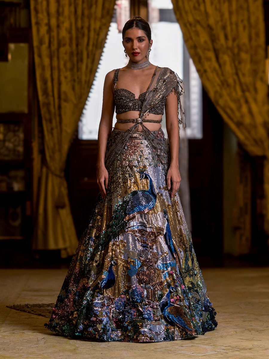 multicoloured lehenga