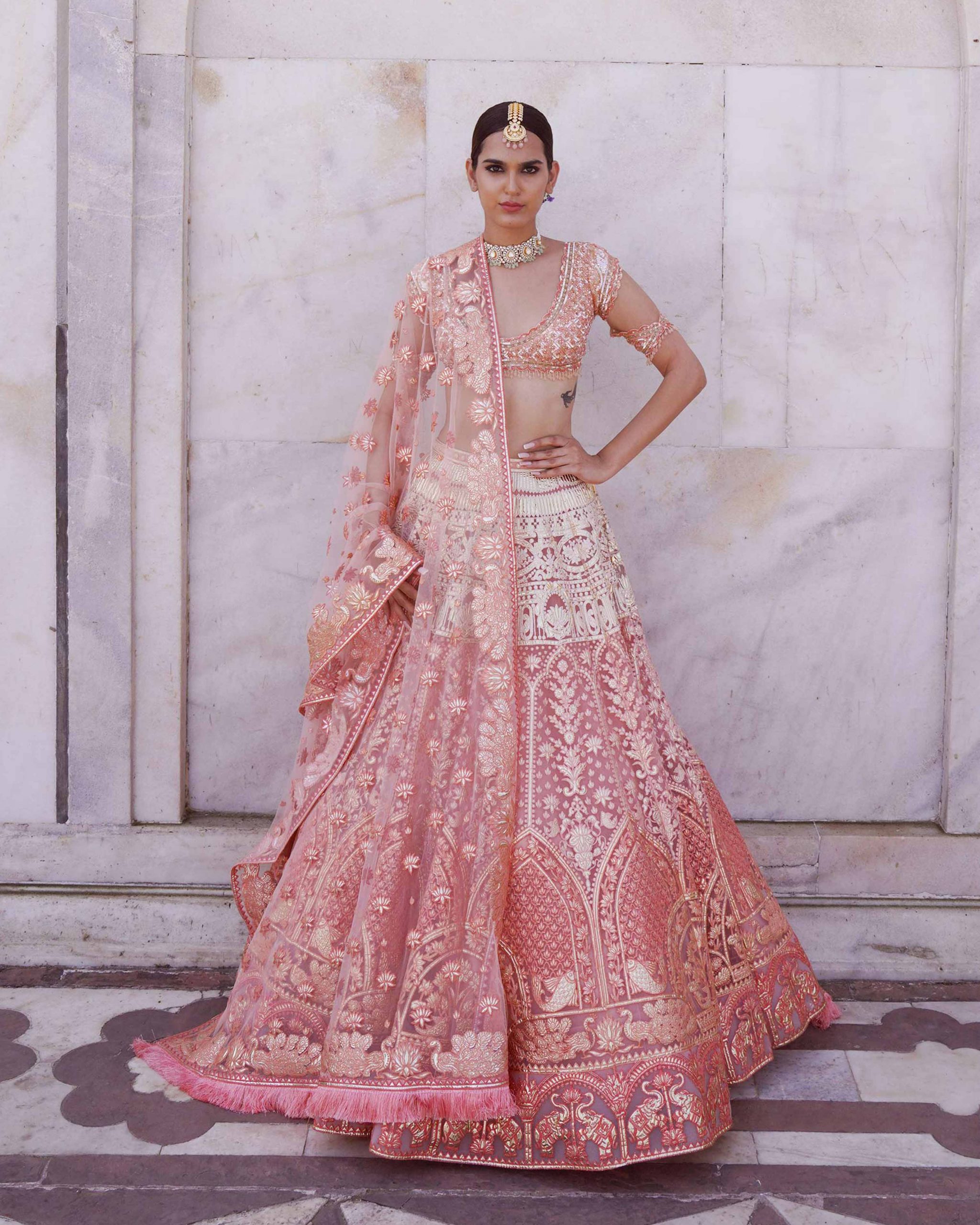 foil pastel lehenga
