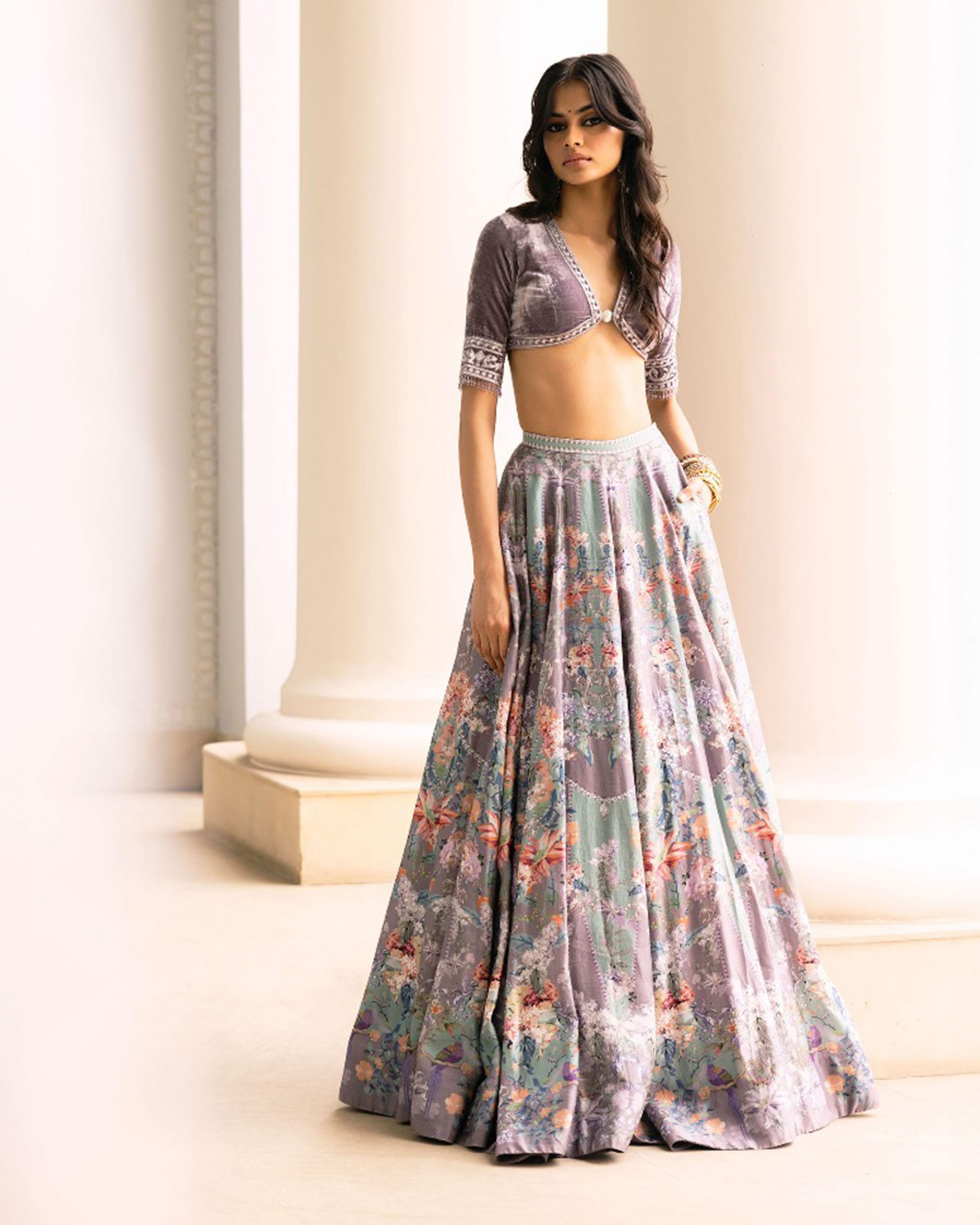 multicoloured lehenga