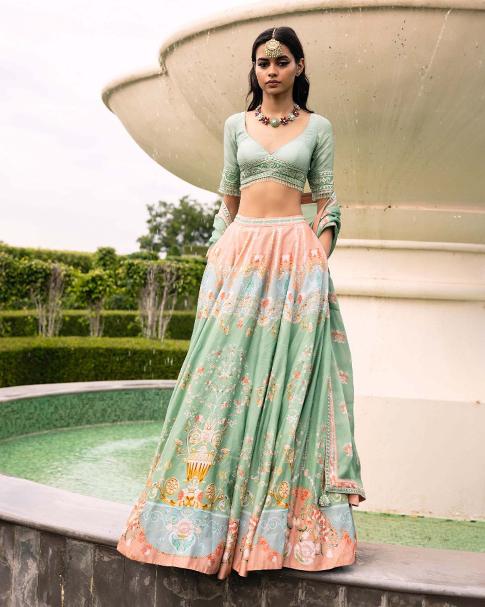 multicoloured lehenga