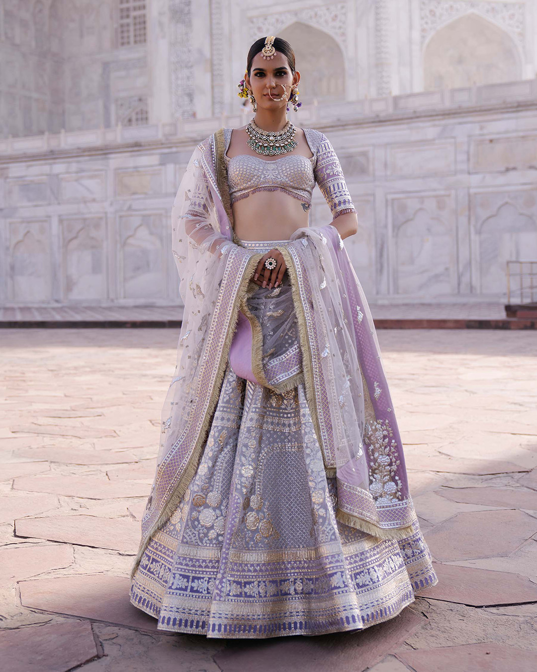 foil mehendi lehenga