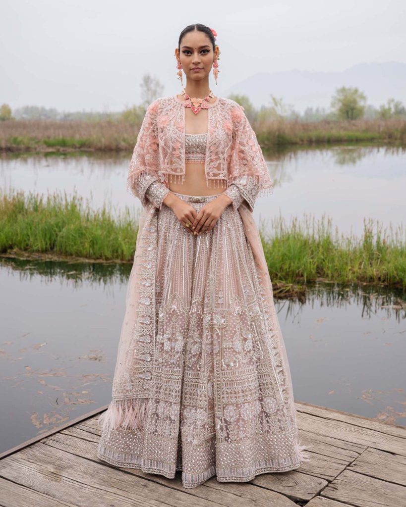 crystal embellished lehenga