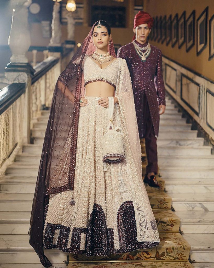 royal jewel tones lehenga and sherwnai