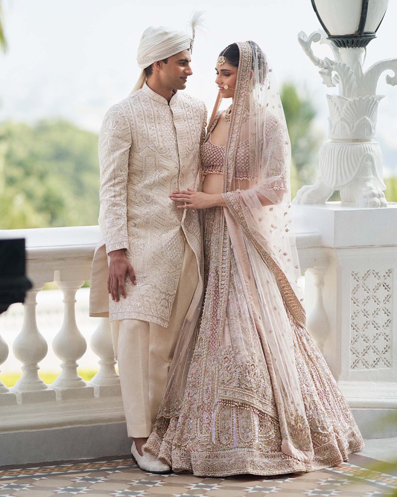 Blush Pink Lehenga & Matching Pastel Bandhgala