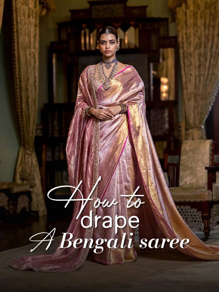 how to drape a Bengali saree